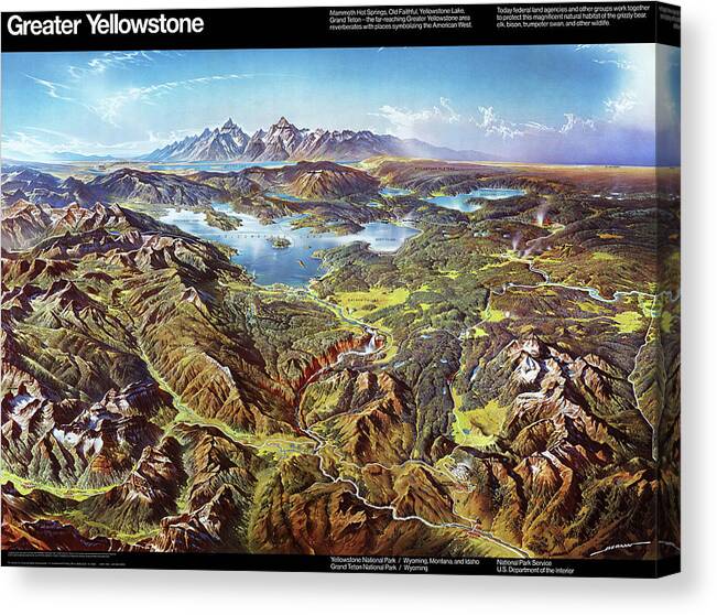 "Yellowstone National Park" — Giclee Fine Art Print 1991 Heinrich Berann 