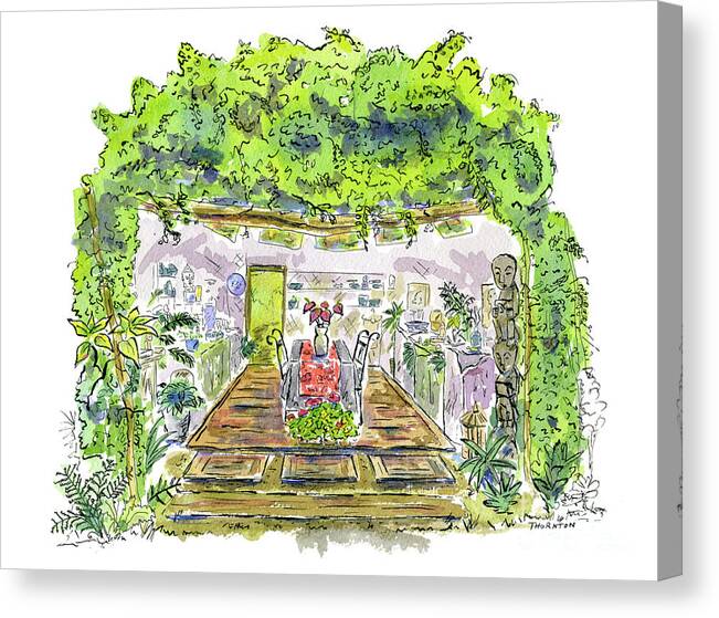 Greenhouse Canvas Print featuring the painting Greenhouse to Volcano Garden Arts by Diane Thornton