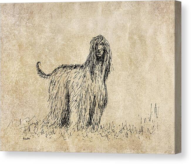 Afghan Hound Canvas Print featuring the digital art King of the Hill by Diane Chandler