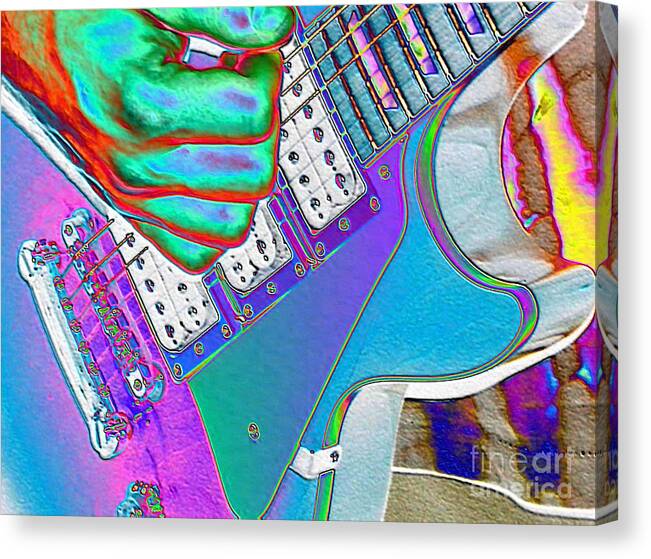 Guitar Canvas Print featuring the photograph Solo Glow by Roxy Riou