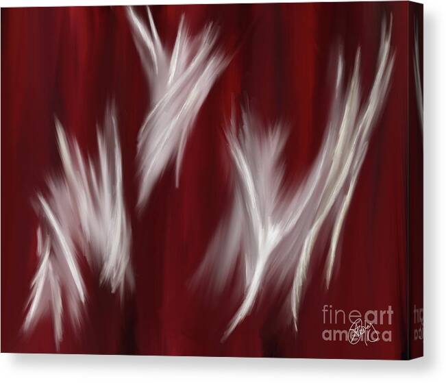 Red Canvas Print featuring the painting Spirit Dance by Roxy Riou