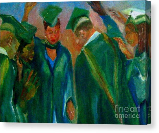 Figures Canvas Print featuring the painting The Graduates by Patrick Mills