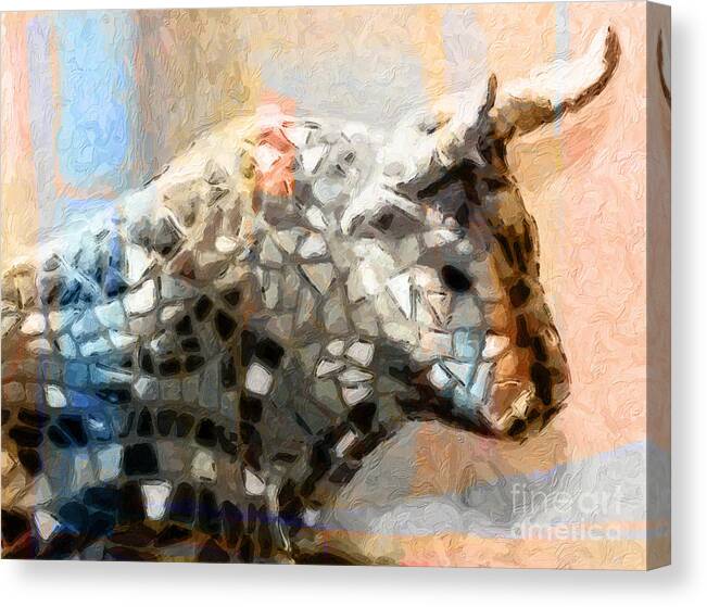 Toro Canvas Print featuring the painting Toro Taurus Bull by Lutz Baar