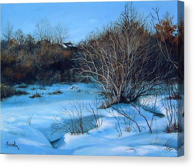 Landscape Canvas Print featuring the painting Winter by William Brody