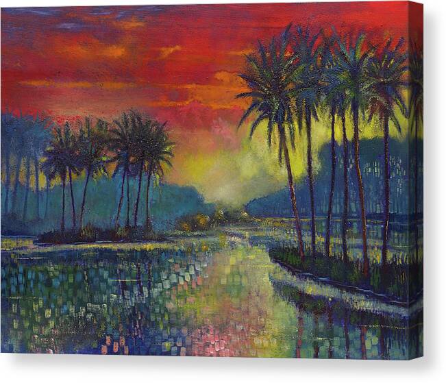 Ford Smith Canvas Print featuring the painting Sunset Poetry by Ford Smith