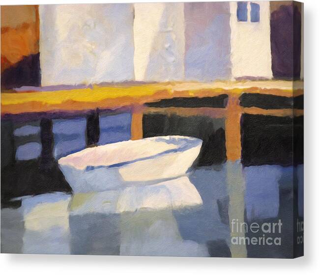 Little Boat Canvas Print featuring the painting Little Boat by Lutz Baar