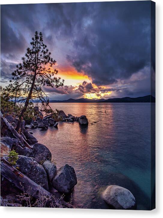 Lake Canvas Print featuring the photograph Golden Storm by Martin Gollery