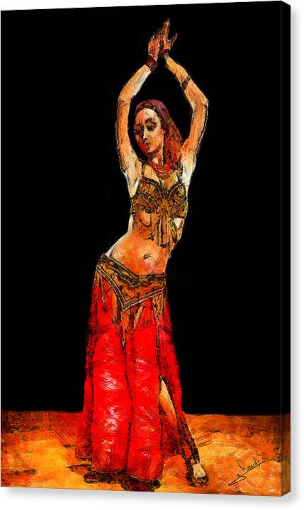 Rossidis Canvas Print featuring the painting Belly dancer by George Rossidis