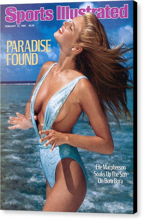 1980-1989 Canvas Print featuring the photograph Elle Macpherson Swimsuit 1986 Sports Illustrated Cover by Sports Illustrated