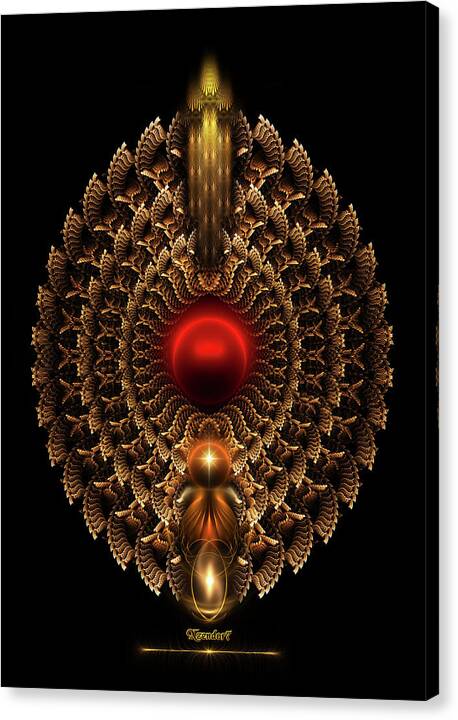 When Only Gold Will Do Canvas Print featuring the digital art When Only Gold Will Do On Black by Rolando Burbon