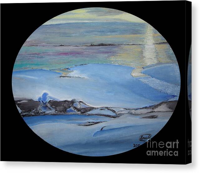 Seascape Canvas Print featuring the painting Frozen #1 by Saad Hasnain