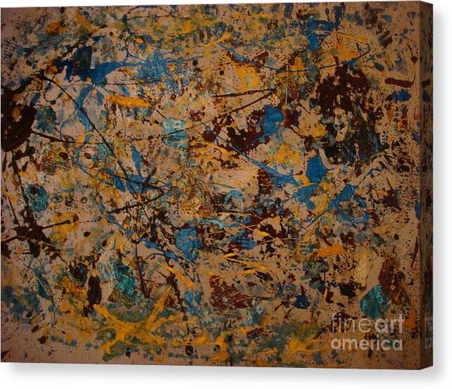 Time Canvas Print featuring the painting Fire Work by Fereshteh Stoecklein
