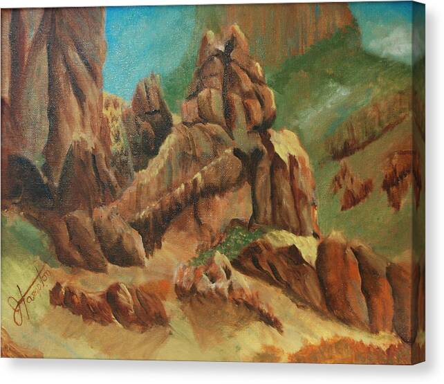Arizona Canvas Print featuring the painting Superstitions I by Jack Hampton