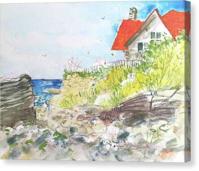 Ocean Canvas Print featuring the painting Cornfield Point Old Saybrook #2 by Gertrude Palmer