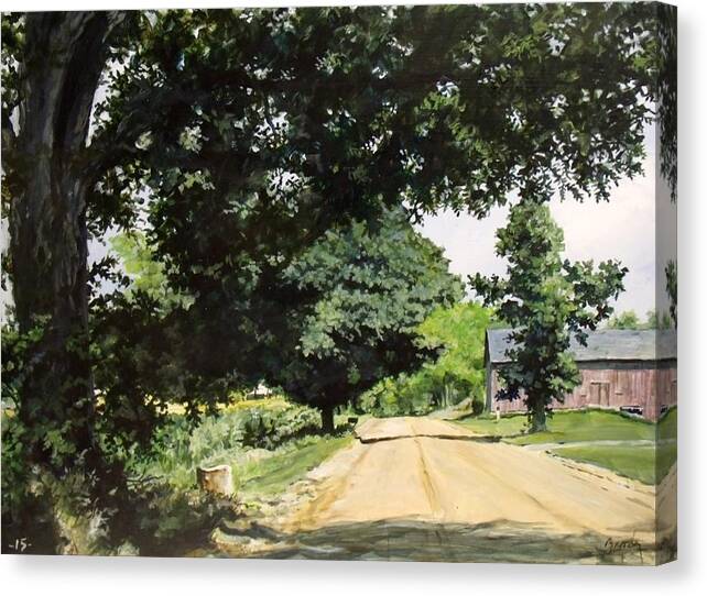 Landscape Canvas Print featuring the painting Afternoon Road by William Brody