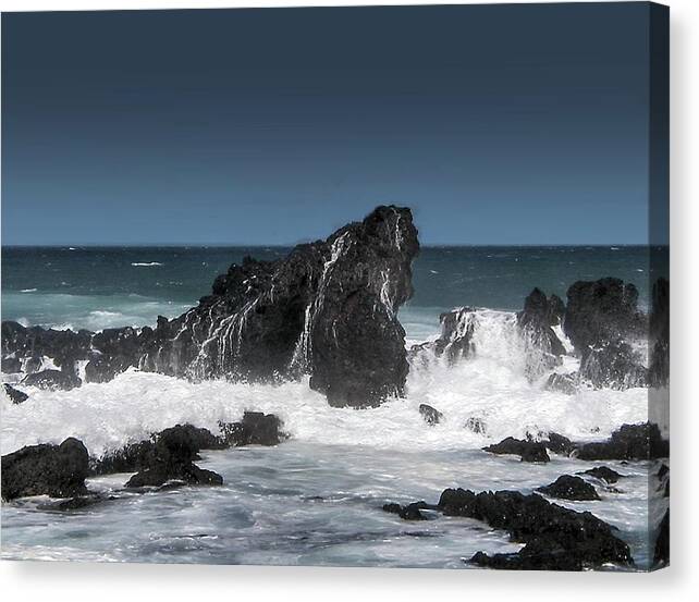 Sea Canvas Print featuring the digital art Seascape 4 by Michaelalonzo Kominsky