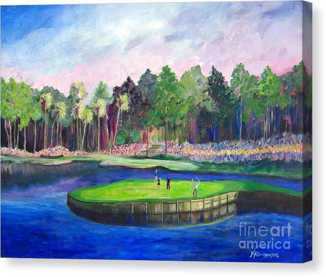  Canvas Print featuring the painting TPC 17th Sawgrass by Kristen Abrahamson