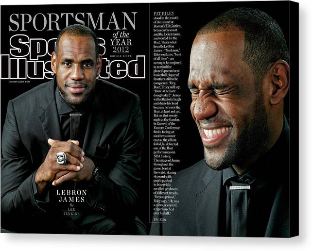 Magazine Cover Canvas Print featuring the photograph Miami Heat LeBron James, 2012 Sportsman Of The Year Sports Illustrated Cover by Sports Illustrated