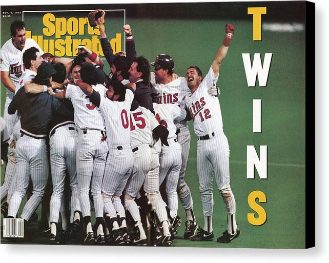 Magazine Cover Canvas Print featuring the photograph Minnesota Twins, 1991 World Series Sports Illustrated Cover by Sports Illustrated