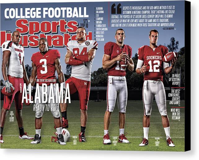 Magazine Cover Canvas Print featuring the photograph University Of Alabama Trent Richardson, 2011 College Sports Illustrated Cover by Sports Illustrated