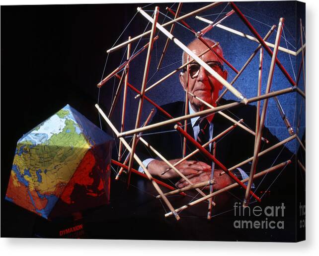 Architect Canvas Print featuring the photograph R. Buckminster Fuller 1981 by The Harrington Collection
