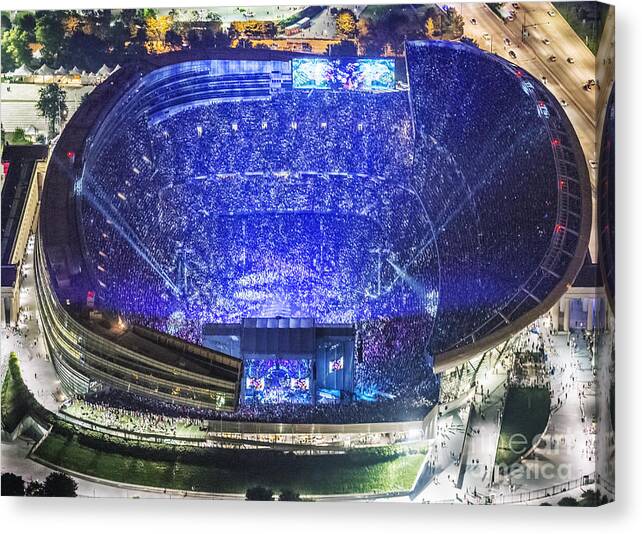 Grateful Dead Canvas Print featuring the photograph The Grateful Dead at Soldier Field Aerial Photo #5 by David Oppenheimer