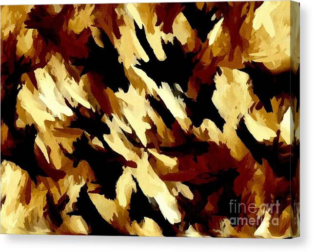 Painting Canvas Print featuring the digital art Brown Tan Black Abstract II by Delynn Addams