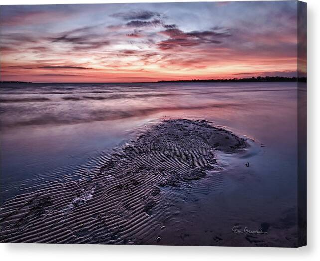Sunset Canvas Print featuring the photograph Kitty Hawk Bay 8416 by Dan Beauvais