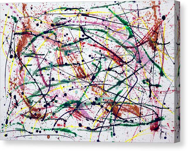 Iota 28 Canvas Print featuring the painting Iota #28 Abstract by Sensory Art House
