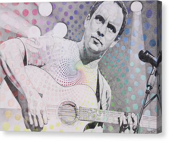 The Dave Matthews Band Canvas Print featuring the drawing Dave Matthews-All the Colors Mix Together #1 by Joshua Morton