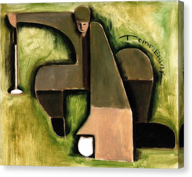 Golf Canvas Print featuring the painting Tommervik Abstract Golf Putter Art Print by Tommervik