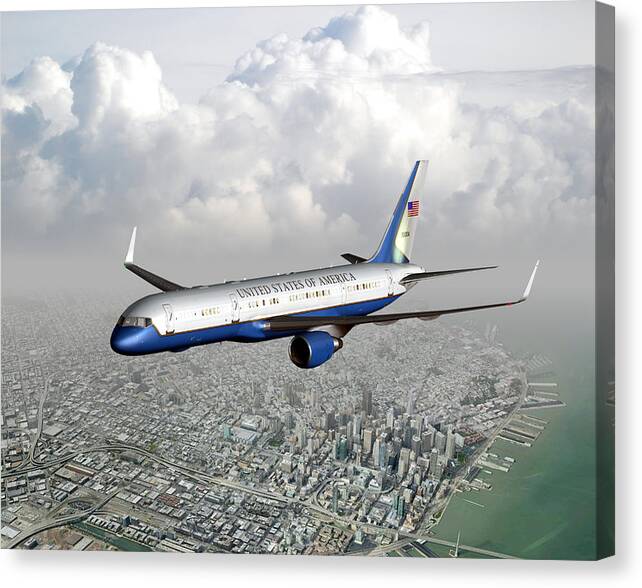 Airplane Canvas Print featuring the digital art Nancy's Jet by Mike Ray