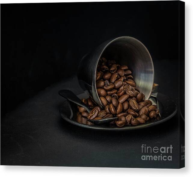 Coffee Canvas Print featuring the photograph Spilled beans by Agnes Caruso