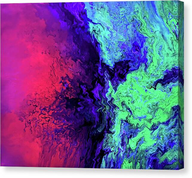 Clash Canvas Print featuring the painting Into Darkness #1 by James Mark Shelby