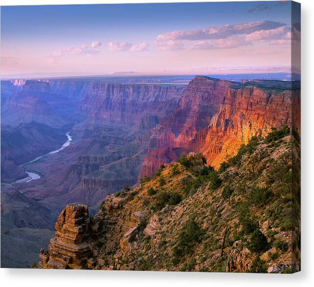 Beautiful Grand Canyon Colors Canvas Print featuring the photograph Canyon Glow by Mikes Nature