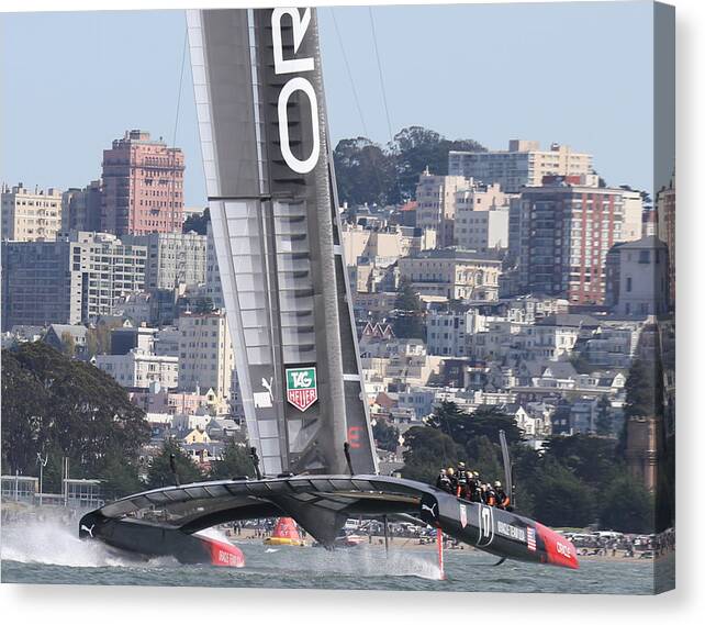 Oracle Canvas Print featuring the photograph Oracle America's Cup #6 by Steven Lapkin