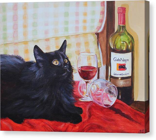  Canvas Print featuring the painting Wineart #2 by Sabina Bonifazi