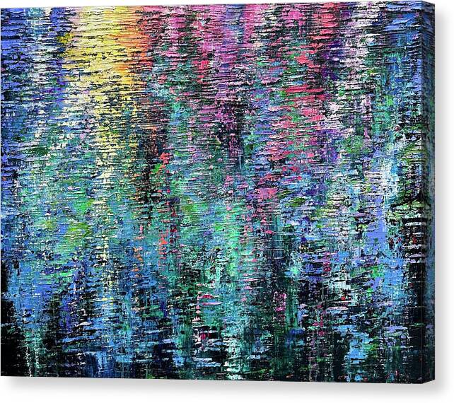 Abstract Canvas Print featuring the painting Abstract Water Reflections Series by Julia S Powell