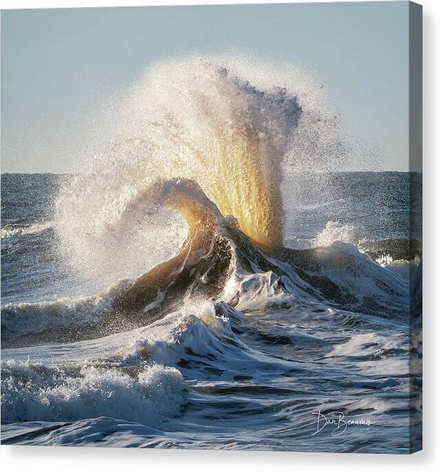 Atlantic Canvas Print featuring the photograph Wave Collision 6870 by Dan Beauvais