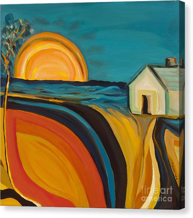 Sun Canvas Print featuring the painting Rural Oasis by Ida Mitchell
