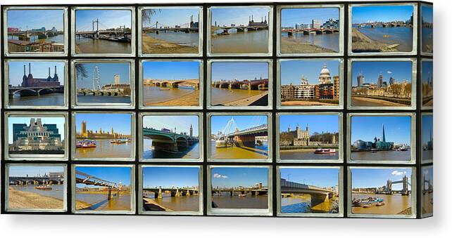London Canvas Print featuring the photograph London Thames Bridges #1 by David French