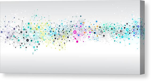 Internet Canvas Print featuring the drawing Abstract Network Background #14 by AF-studio