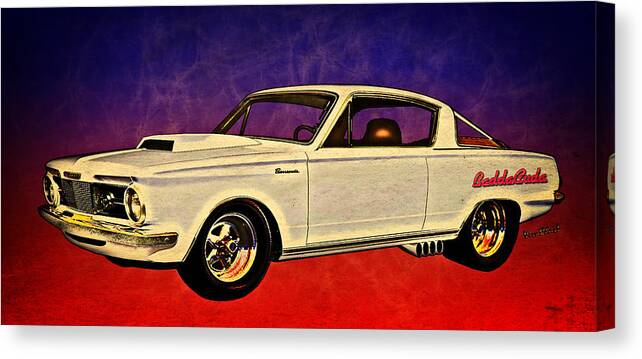 1964 Canvas Print featuring the photograph 64 Barracuda the BaddaCuda Street Racer by Chas Sinklier