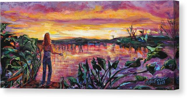 Sunrise Canvas Print featuring the painting And Then She Was Gone by Susi LaForsch