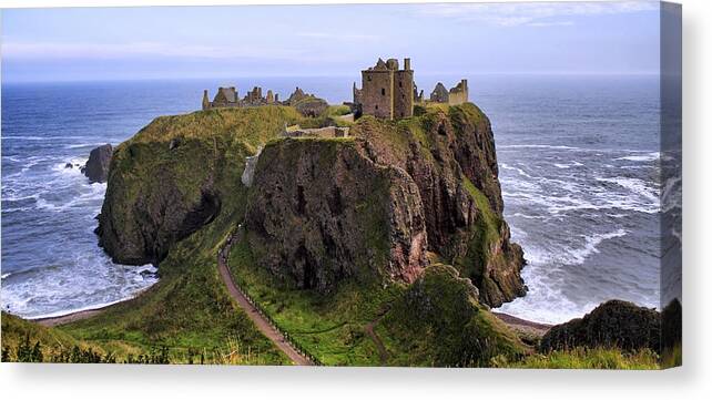 Scotland Canvas Print featuring the photograph Dunnottar Castle Panorama by Jason Politte