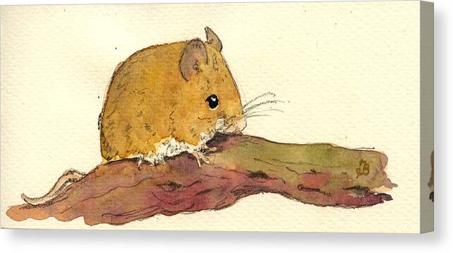 Mouse Canvas Print featuring the painting Field mouse by Juan Bosco