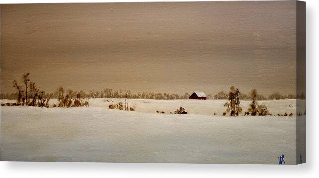 Acrylic Canvas Print featuring the painting First Snow by William Renzulli