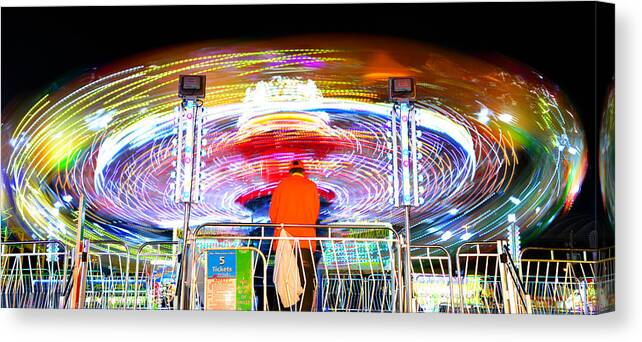 Florida State Fair 2015 Canvas Print featuring the photograph How do I stop this thing by David Lee Thompson