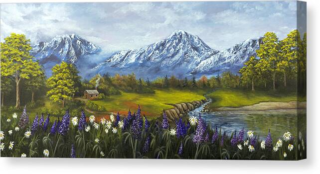 Landscape Canvas Print featuring the painting Jessy's View by Darice Machel McGuire