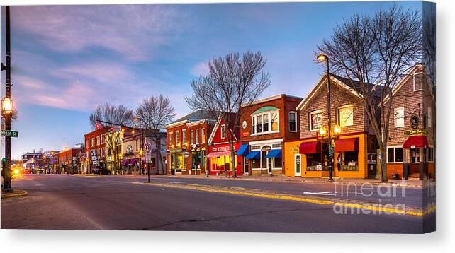 Architecture Canvas Print featuring the photograph Maine Street Morning by Benjamin Williamson